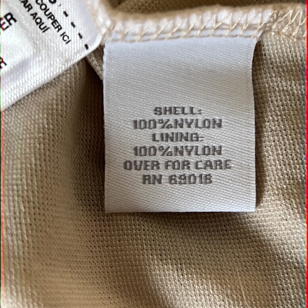 RELATIVELY short sleeve dress, tan with multi colored design - Picture 4 of 5